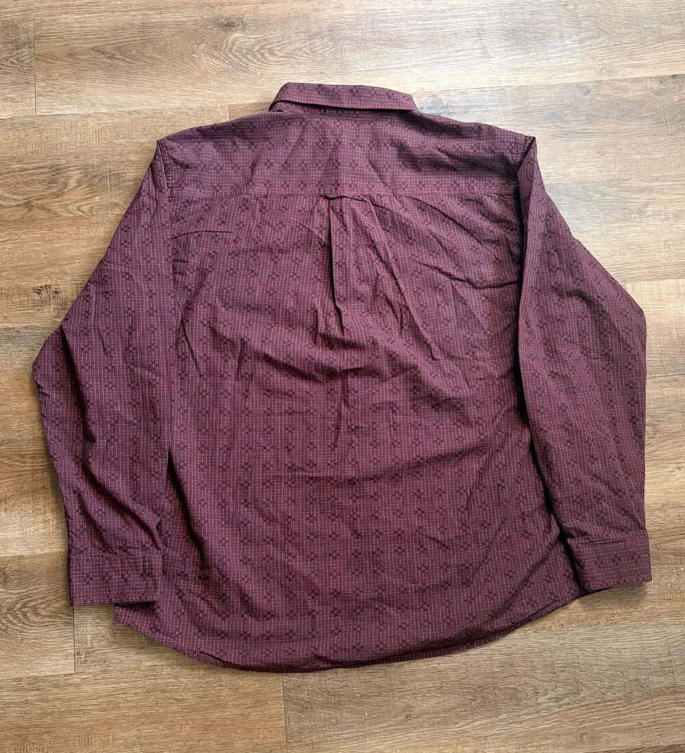 Carbon 2 Cobalt Men's XL maroon Black gray Geometric Textured  Button Up Shirt - Picture 3 of 9